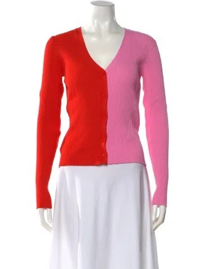 Pre-owned Staud V-neck Sweater In Pink