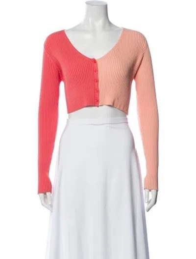 Pre-owned Staud V-neck Sweater In Pink