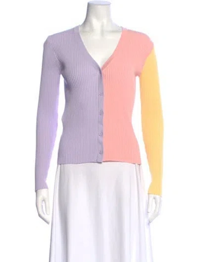 Pre-owned Staud V-neck Sweater In Purple