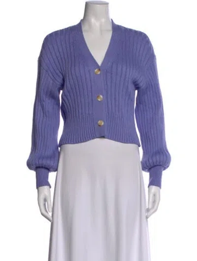 Pre-owned Staud V-neck Sweater In Purple