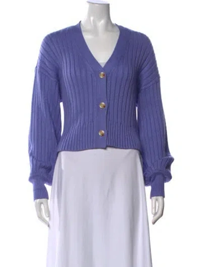 Pre-owned Staud V-neck Sweater In Purple