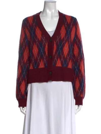 Pre-owned Staud V-neck Sweater In Purple