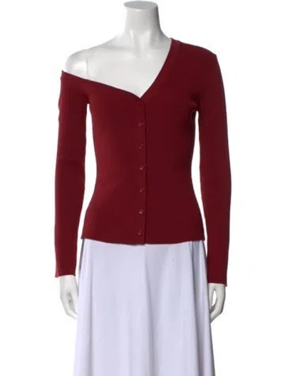 Pre-owned Staud V-neck Sweater In Red