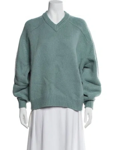 Pre-owned Staud V-neck Sweater W/ Tags In Blue