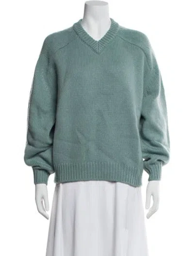 Pre-owned Staud V-neck Sweater W/ Tags In Blue