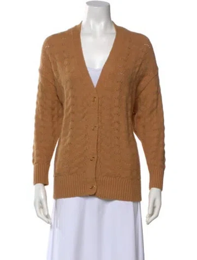 Pre-owned Staud V-neck Sweater W/ Tags In Brown