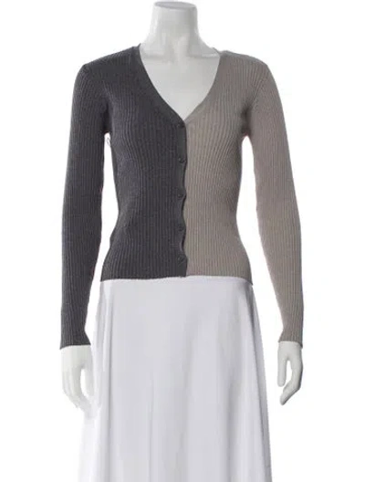 Pre-owned Staud V-neck Sweater W/ Tags In Gray