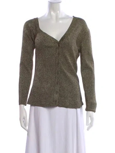 Pre-owned Staud V-neck Sweater W/ Tags In Silver