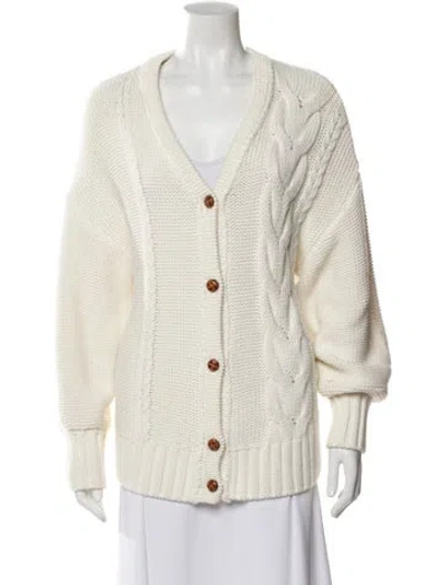 Pre-owned Staud V-neck Sweater In White