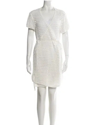 Pre-owned Staud V-neck Sweater In White