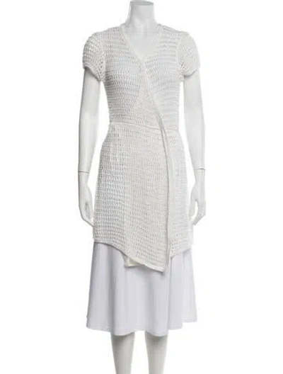 Pre-owned Staud V-neck Sweater In White