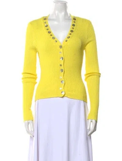 Pre-owned Staud V-neck Sweater In Yellow