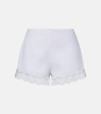 Staud Von Lace-trimmed Linen Shorts In White