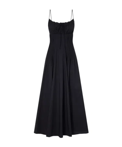 Staud Waist-fitted Midi Dress In Black