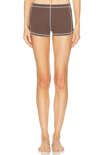 Staud Wake Swim Short In Brown