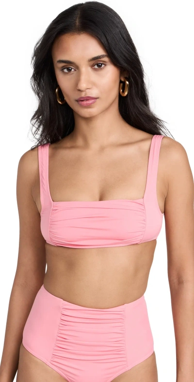 Staud Walker Bikini Top Pearl Pink