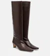 Staud Wally 55 Leather Knee-high Boots In Brown
