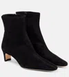 Staud Wally 55 Suede Ankle Boots In Black