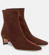 Staud Wally Suede Ankle Boots In Brown