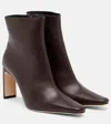 Staud Wally 90 Leather Ankle Boots In Brown