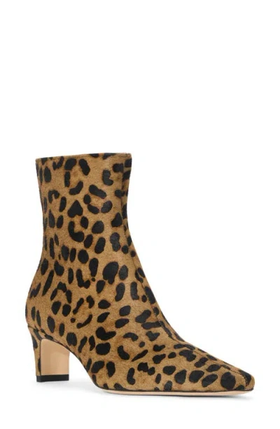 Staud Leopard-print Calf-hair Ankle Boots In Brown