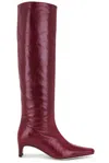 Staud Wally Boot Womens Solid Leather Knee-high Boots In Pinot