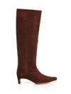 Staud Wally Boot Suede Boots Brown In Brown