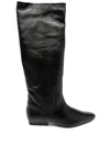 Staud Wally Leather Knee Boots In Black