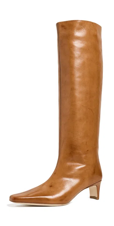 Staud Wally Boots Cashew Distressed In Brown