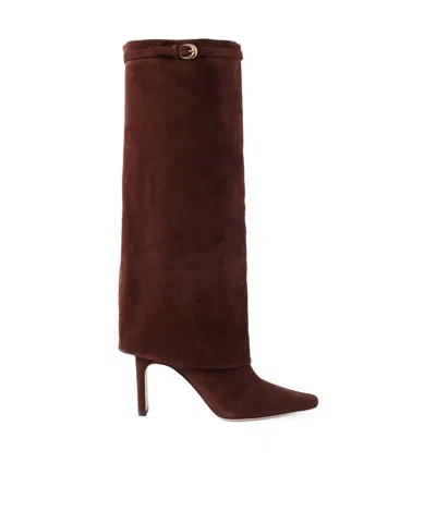 Staud Wally Buckle Knee-high Boots In Brown