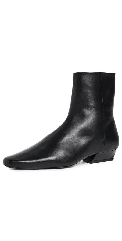 Staud Wally Flat Ankle Boots Black
