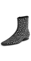 Staud Wally Flat Ankle Boots Rivets In Black