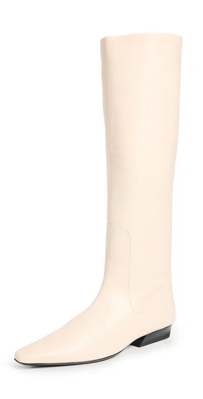 STAUD WALLY FLAT BOOTS CREAM