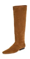 Staud Wally Flat Boots Tan In Tan