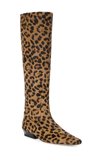 Staud Wally Flat Knee High Boot In Cheetah