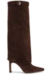 Staud Wally Foldover High Heel Boot In Mahogany