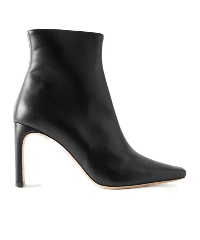 Staud Wally Leather Ankle Boots In Black