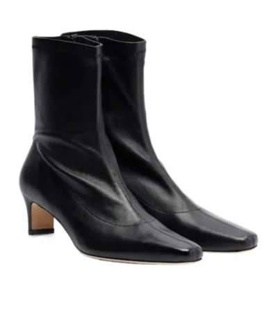 Staud Wally Leather Ankle Boots In Black