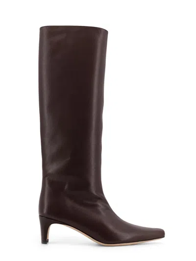 Staud Wally Leather Boots In Brown