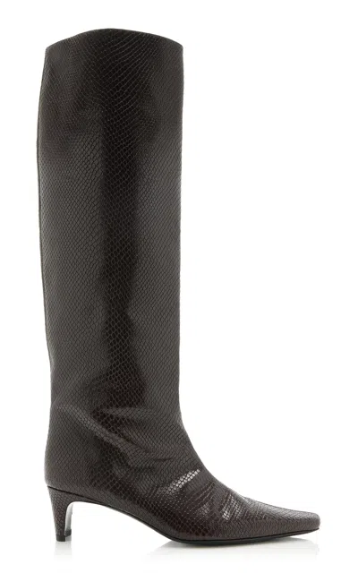 Staud Wally Leather Boots In Brown