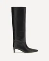 Staud Wally 50mm Knee-high Leather Boots In Black