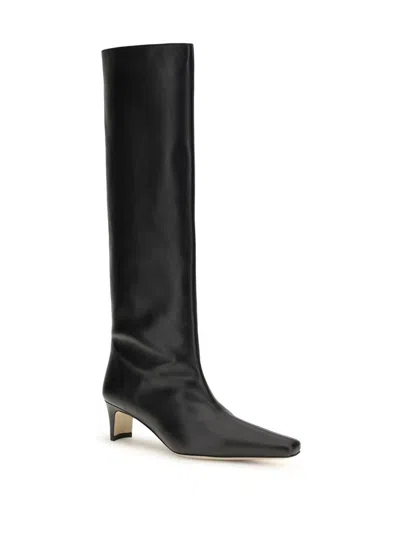Staud Wally Leather High Boots In Black