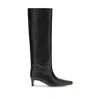 Staud Wally 50mm Knee-high Leather Boots In Black