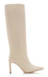 Staud Wally Leather Knee Boots In White