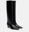 Staud Wally 50mm Knee-high Leather Boots In Black