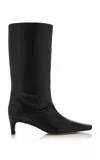 Shop Staud Wally Leather Mid-calf Boots