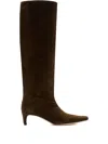 Staud Wally Pointed Knee High Boots In Brown