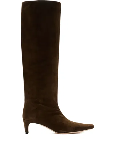 Staud Wally Pointed Knee High Boots In Brown