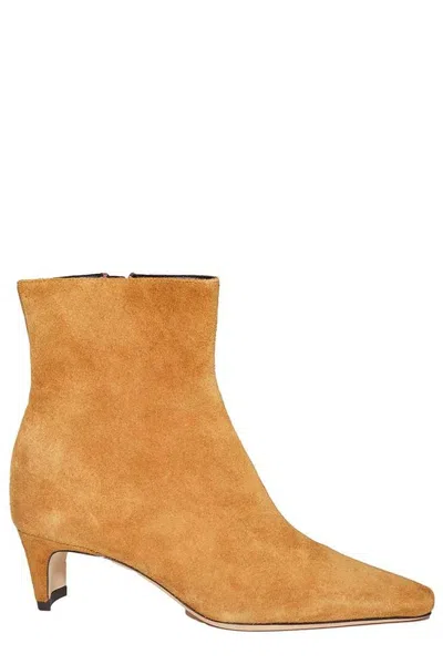 Staud Women's Wally 45mm Suede Ankle Boots In Tan