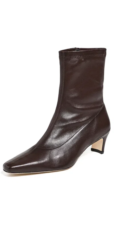 Staud Wally Sock Ankle Boots Espresso In Brown